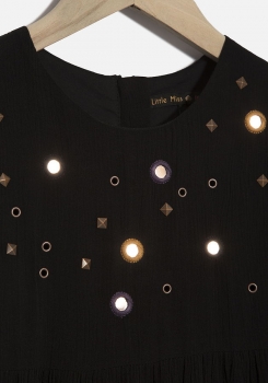 IKKS city black "mirror" dress noir